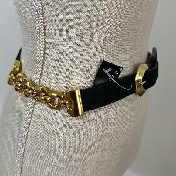 The Limited Dark Green Leather Chunky Chain Belt Women’s Size M NWT main image 2
